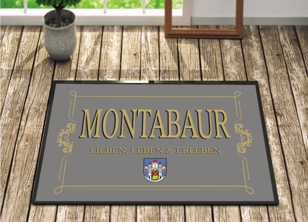 Fussmatte "Montabaur ein Lebensgefühl"